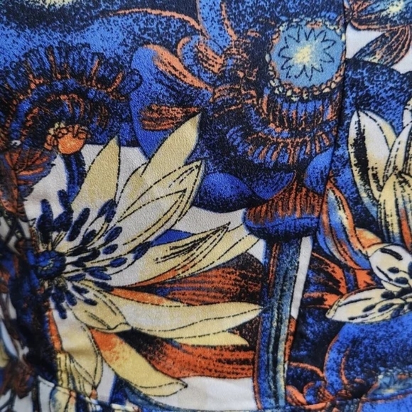 Jealous Tomato Blue Multicolor Dress Abstract Print Cut-Out Sides Mini Short - Picture 7 of 16